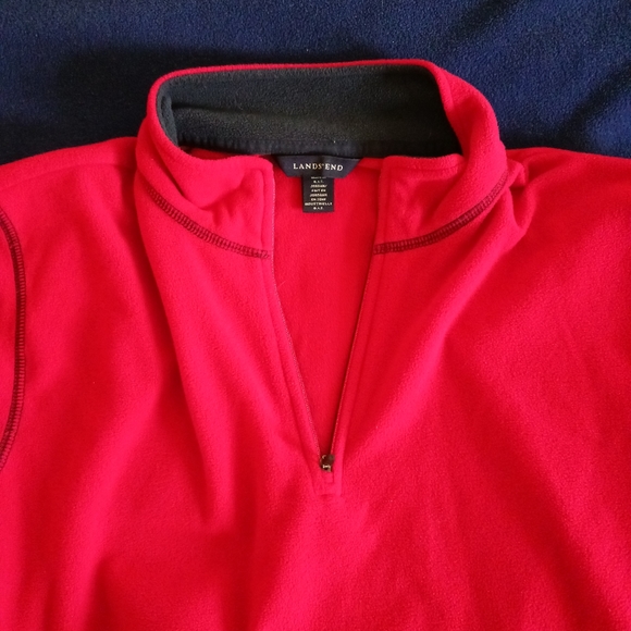 Girls Red Quarter Zip Fleece - Picture 4 of 4